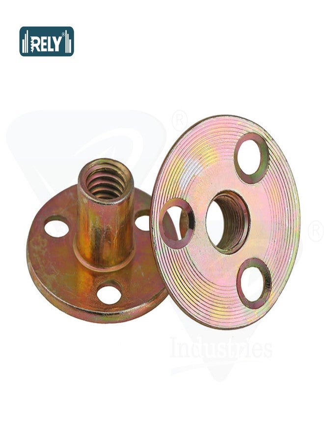 RELY+ Rely®⇒VP INDUSTRIES (Pcs-10) M10 Brad Hole Tee Nut Carbon Steel | Screw-In T-Nuts with Round Base, Flange Insert & Female Thread for Furniture & Hardware - Image 4