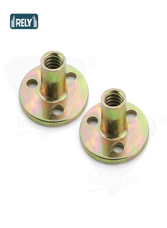 RELY+ Rely®⇒VP INDUSTRIES (Pcs-10) M10 Brad Hole Tee Nut Carbon Steel | Screw-In T-Nuts with Round Base, Flange Insert & Female Thread for Furniture & Hardware - Image 2