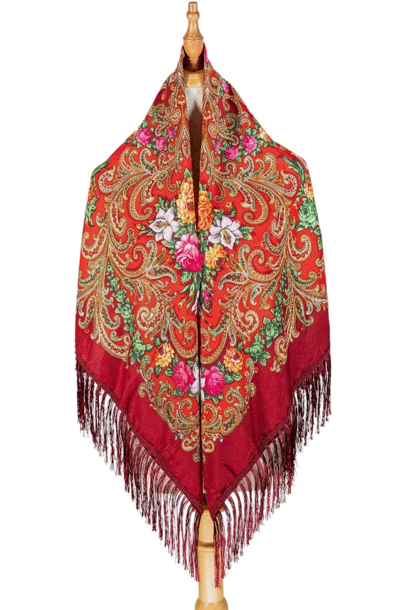 D'Daniela Elmira Women's Eastern European Cotton Tassel Shawl