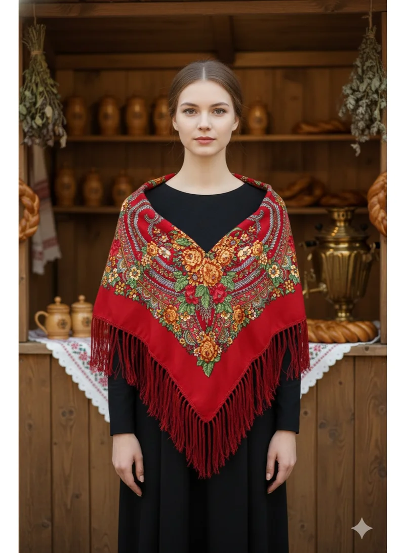 D'Daniela  Elmira Women's Eastern European Cotton Tassel Shawl for Women | Best Price UAE