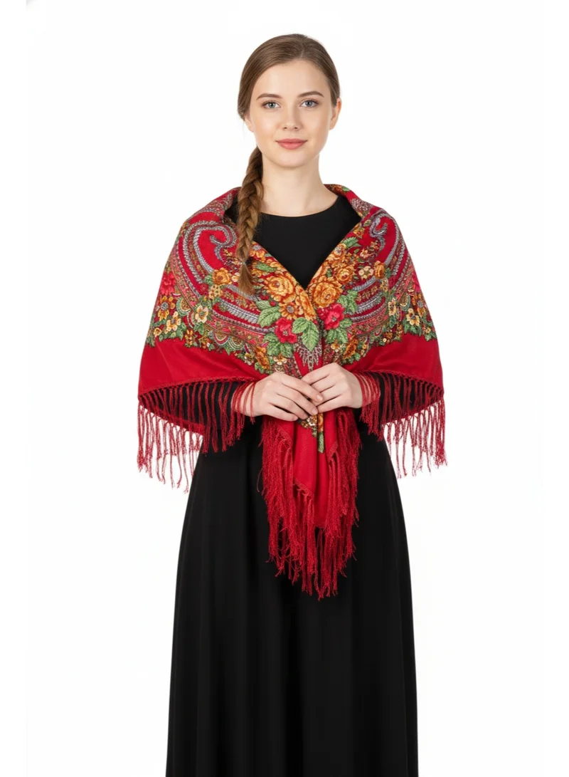 D'Daniela  Elmira Women's Eastern European Cotton Tassel Shawl for Women | Best Price UAE