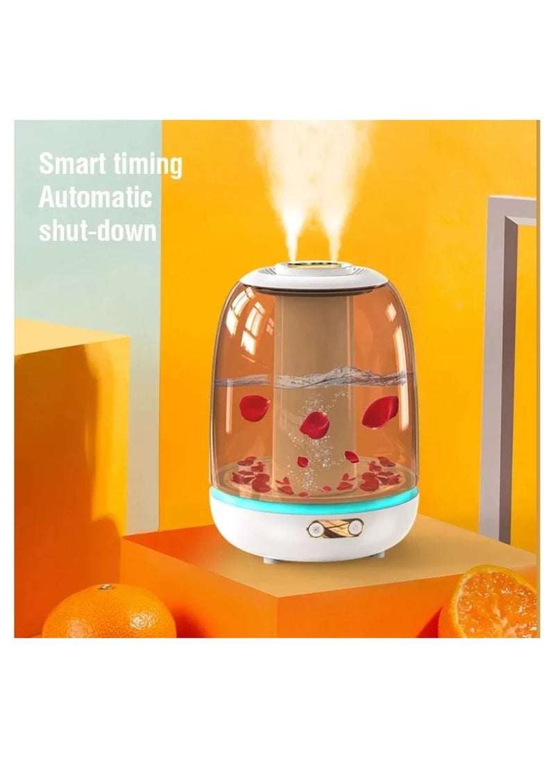 DANIM Multifunction Portable USB Humidifier Double Nozzle Ultrasonic Quiet Automatic Working 3L Transparent Tank Air Purifier with 3 Spray Modes - Image 1