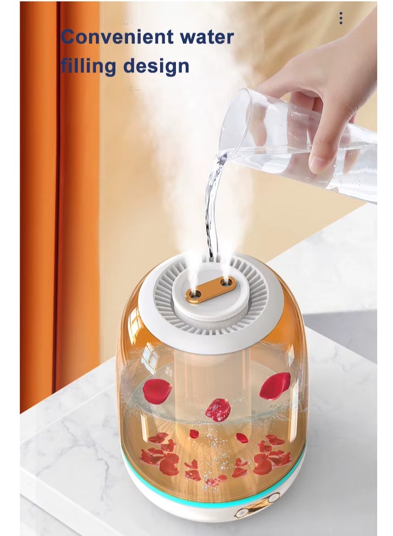 DANIM Multifunction Portable USB Humidifier Double Nozzle Ultrasonic Quiet Automatic Working 3L Transparent Tank Air Purifier with 3 Spray Modes - Image 3