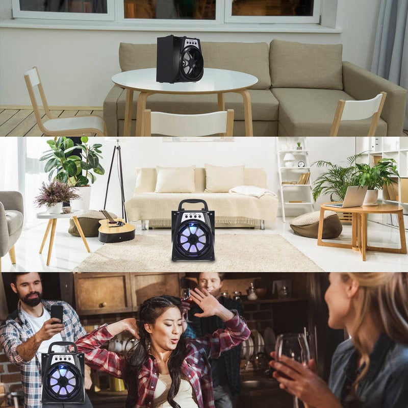 Loquat MS-133BT LED Light Super Bass Wireless Bluetooth Speaker Black - Image 5