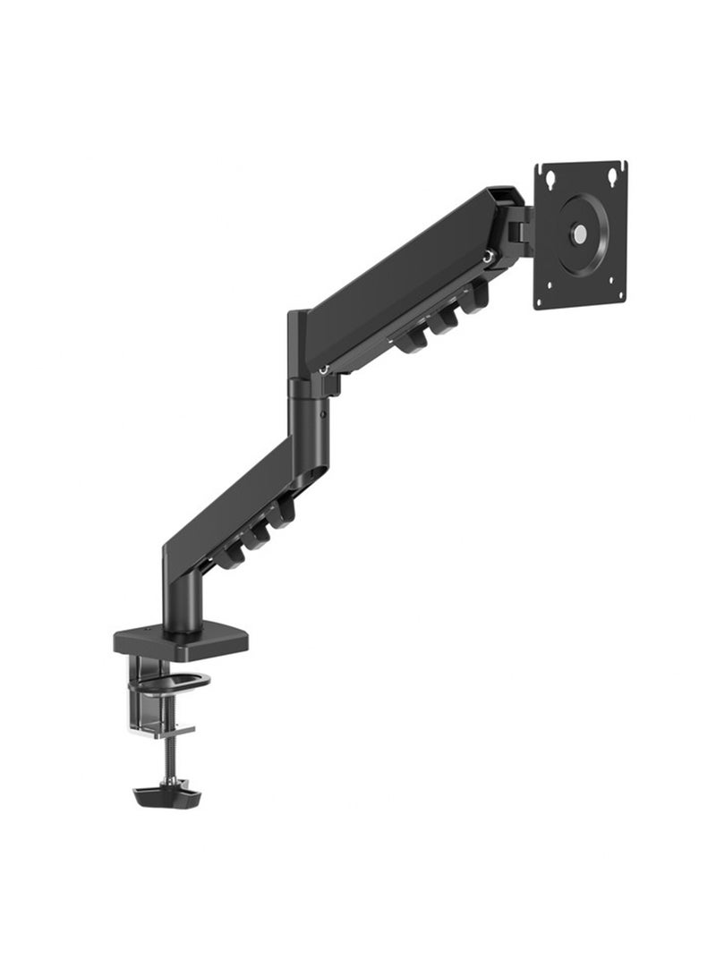 GAMEON GO-5500 Gas Spring Monitor Arm Single Arm for 17” to 32” Monitors, Supports Up to 9kg, Full Motion Tilt Swivel Rotation, VESA 75x75 100x100, Clamp or Grommet Base, Cable Management Black - Image 1