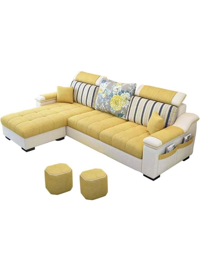 Comfynest Comfynest Luxury L-Shaped Designer Sofa – Modern Aesthetic, Premium Comfort, and Space-Saving Elegance (Yellow, Right) - Image 3