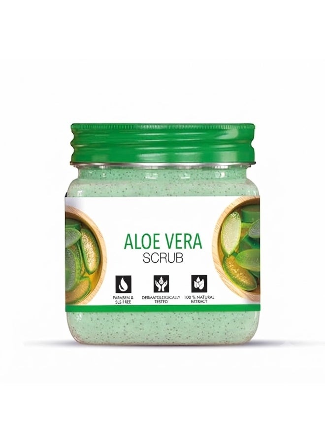 Aloe Vera Scrub For Face & Body (380 Ml) | All Skin | Cleanser Scrub For Deep Exfoliation | Dead Skin Remover| Tan Removal | Blackhead Remover - Image 1