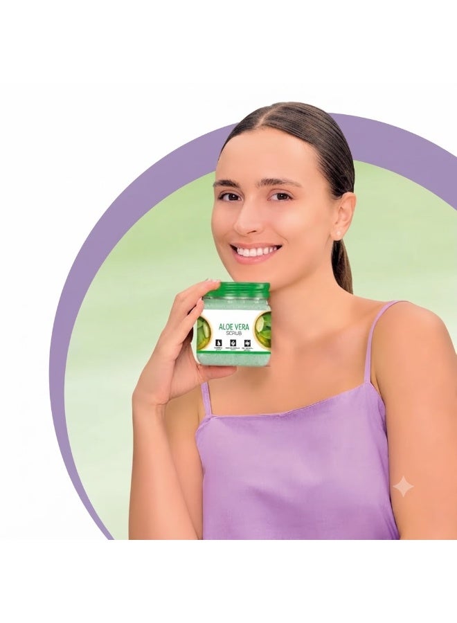 Aloe Vera Scrub For Face & Body (380 Ml) | All Skin | Cleanser Scrub For Deep Exfoliation | Dead Skin Remover| Tan Removal | Blackhead Remover - Image 3