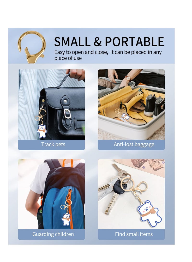 SYOSI 4 Pack Airtag Keychain Cartoon Dog for AirTag Tracker  Bear Protective AirTag Holder with Anti-Lost Keychain,Anti-Drop Scratch Airtag Holder Keychain Accessories for Kids Pets Backpacks - Image 2