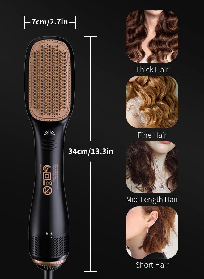 Hair Dryer Brush Ceramic Dryer And Styler 2 In 1, Professional Hair Styler Volumizer Brush for Straightening and Curling Hot Air Brush with Anti-scalding Anti-frizz - Image 3