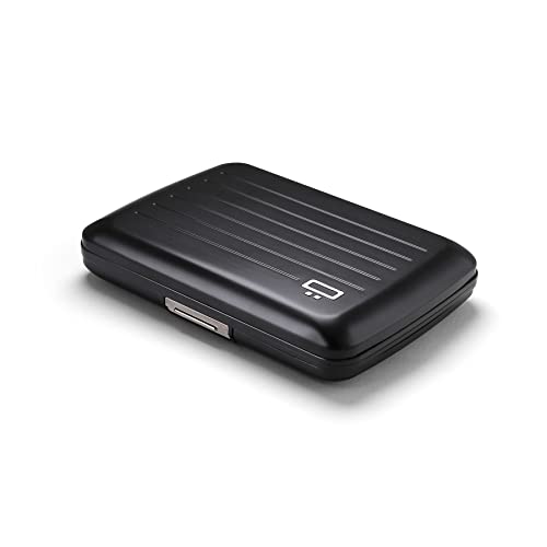 ÖGON -DESIGNS- Aluminum card holder with metal lock, RFID Protection against fraud and demagnetization, Compact wallet, Smart Case OSLO model - Image 1
