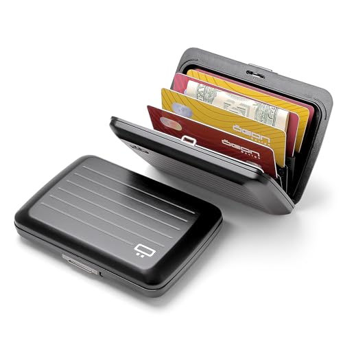 ÖGON -DESIGNS- Aluminum card holder with metal lock, RFID Protection against fraud and demagnetization, Compact wallet, Smart Case OSLO model - Image 2