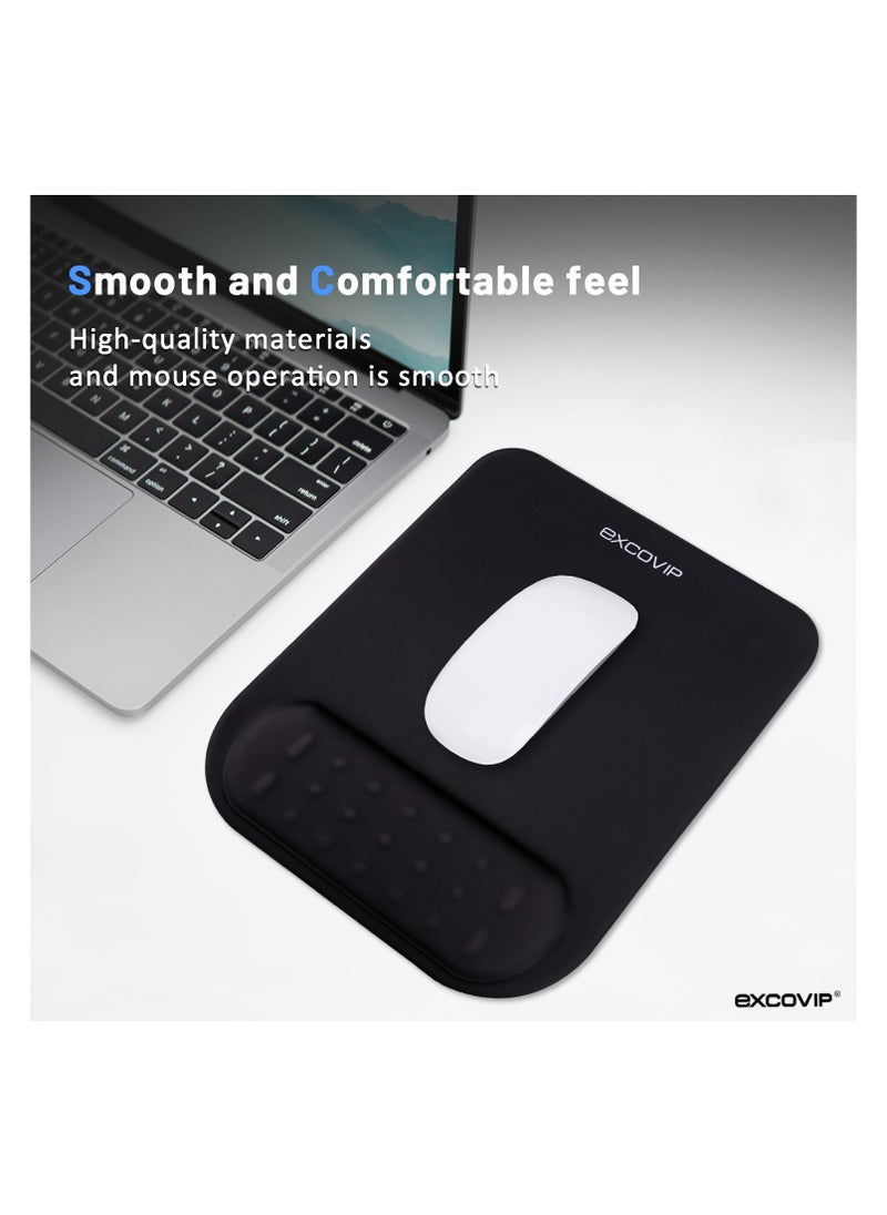 excovip - Gel Mouse Pad Wrist Rest Memory-Foam Ergonomic Mousepad,Soft And Comfortable Mouse Pads For Gaming, Computer, Laptop, MacBook, Home & Office,Black 9391 - Image 1