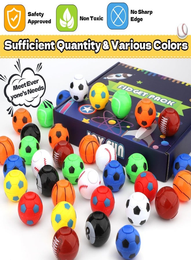 Anzmtosn 36 PCS Mini Fidget Spinner Balls Sports Party Favors for Kids 4-12 Sensory Soccer Toys Goodie Bag Stuffers Treasure Box Toys for Classroom Carnival Bulk Prizes Pinata Treat Return Gifts Stocking Stuff - Image 3