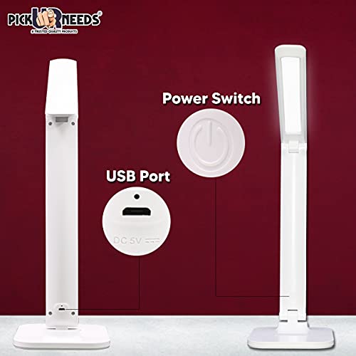 Pick Ur Needs Study Lamp/Desk Lamp/Table Lamp Touch On/Off Switch Rechargeable Led Table Lamps USB Charging Touch (White) - Image 2