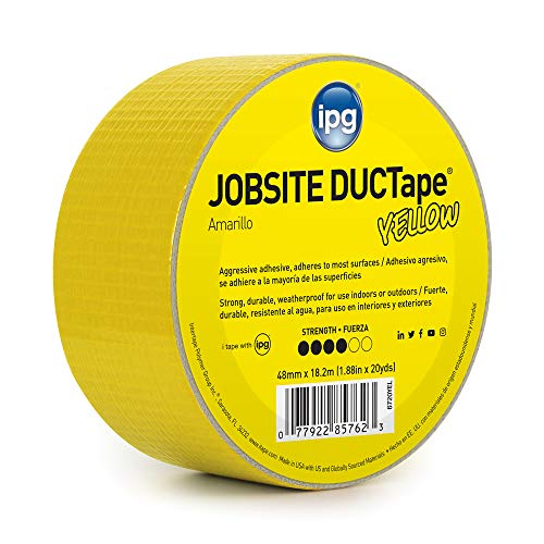 IPG JobSite DUCTape, Colored Duct Tape, 1.88" x 20 yd, Yellow (Single Roll) - Image 1