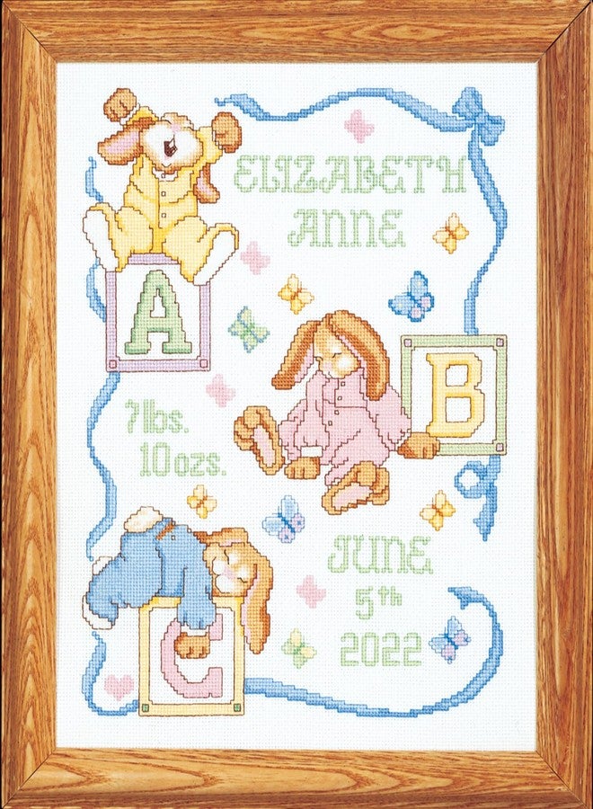 Janlynn Sleepy Bunnies Sampler Counted Cross Stitch Kit - Image 1
