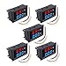 diymore 5PCS 028 Volt Amp Meter Digital Voltmeter Ammeter DC 100V 10A Waterproof Dual Display Current Voltage Meter Mini Ammeter Voltmeter 3 Bits Dual LED Display PanelRedBlue - Image 2