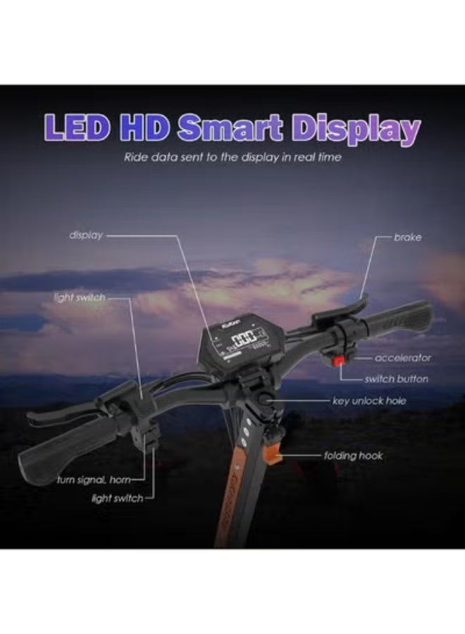 كي يو جي أو أو سكوتر كهربائي G3 Pro - محركات مزدوجة 1200 واط، بطارية 52 فولت 23 أمبير، سكوتر للطرق الوعرة عالي السرعة قابل للطي - Image 3