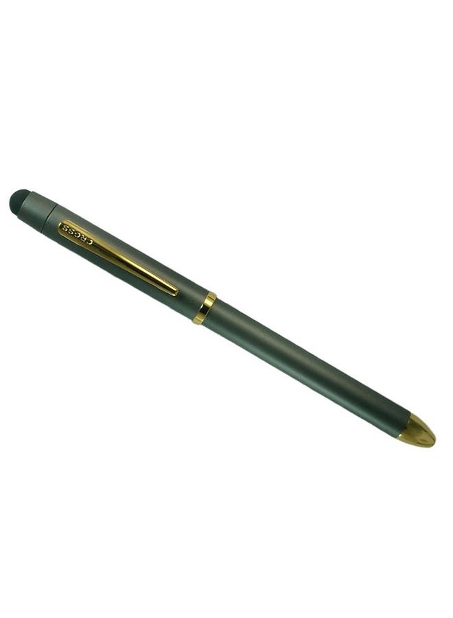 Cross A.T. Limited Edition Tech3+ Satin Gray and 23KT Gold Appointments Multi-function Pen - 0.5 MM Lead Size Pencil, Black Ink Refill, and Red Ink Refill in One Pen. - Image 2