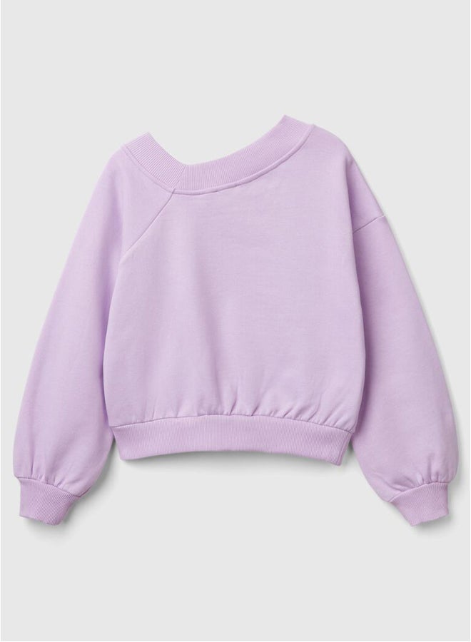 Girls Uneven Neck Sweater