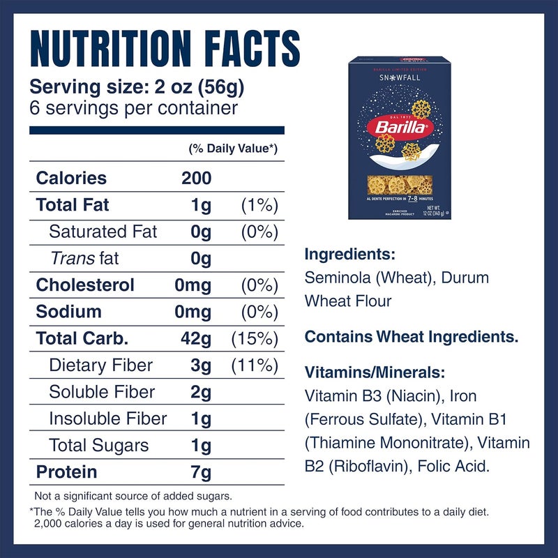 Barilla Limited Edition Snowfall Pasta - 12 oz Box with Unique Snowflake Shapes - Image 2