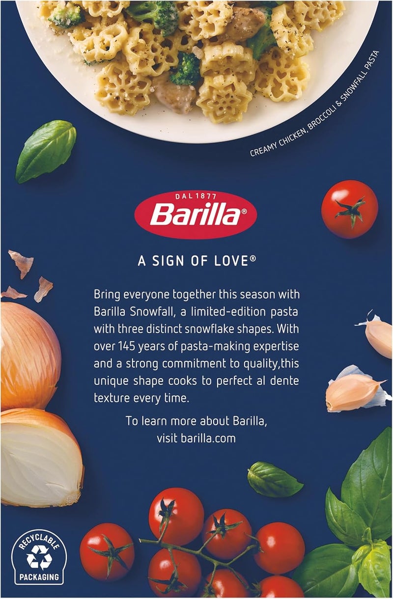Barilla Limited Edition Snowfall Pasta - 12 oz Box with Unique Snowflake Shapes - Image 4