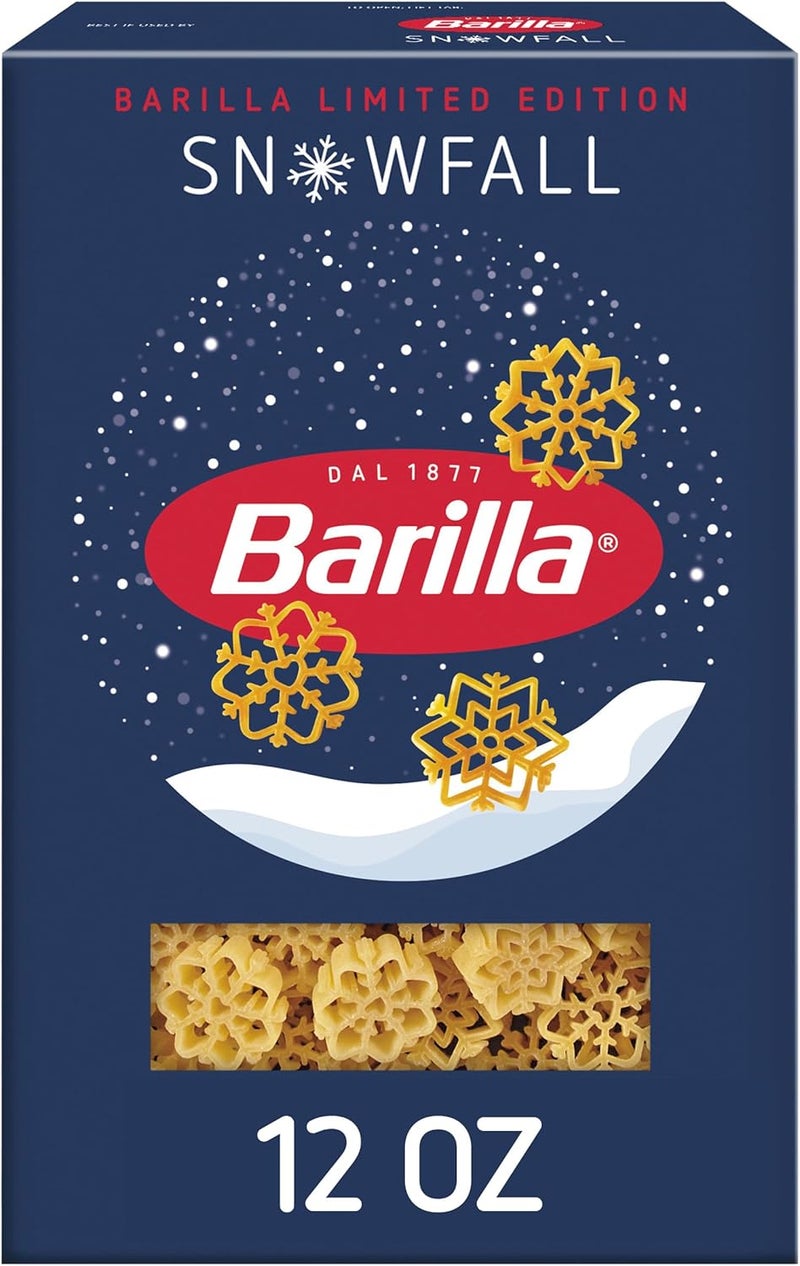 Barilla Limited Edition Snowfall Pasta - 12 oz Box with Unique Snowflake Shapes - Image 1