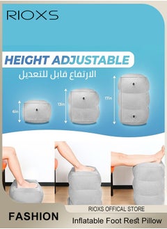 RIOXS Inflatable Travel Foot Rest Pillow, Kids/Adults Airplane Bed Adjustable Height Leg Pillow, Adjustable Height Cushions For Kids to Sleep While Traveling, Foot Rest Pillow For Office Home and Any Travel  - Image 4
