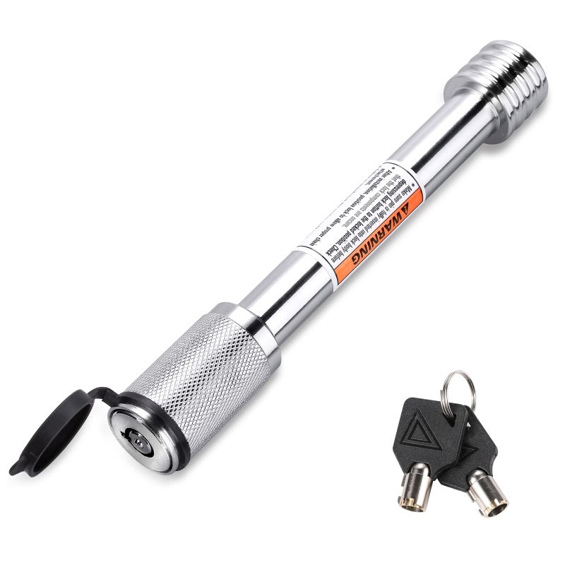CZC AUTO Trailer Hitch Lock 58 Dia Locking Hitch Pin 4 Super Extra Long Chrome Coated Hitch Pin with Keys for Class III IV to Hitch Bike Rack Tray Ball Tow Rope for Trailer Truck Car Boat