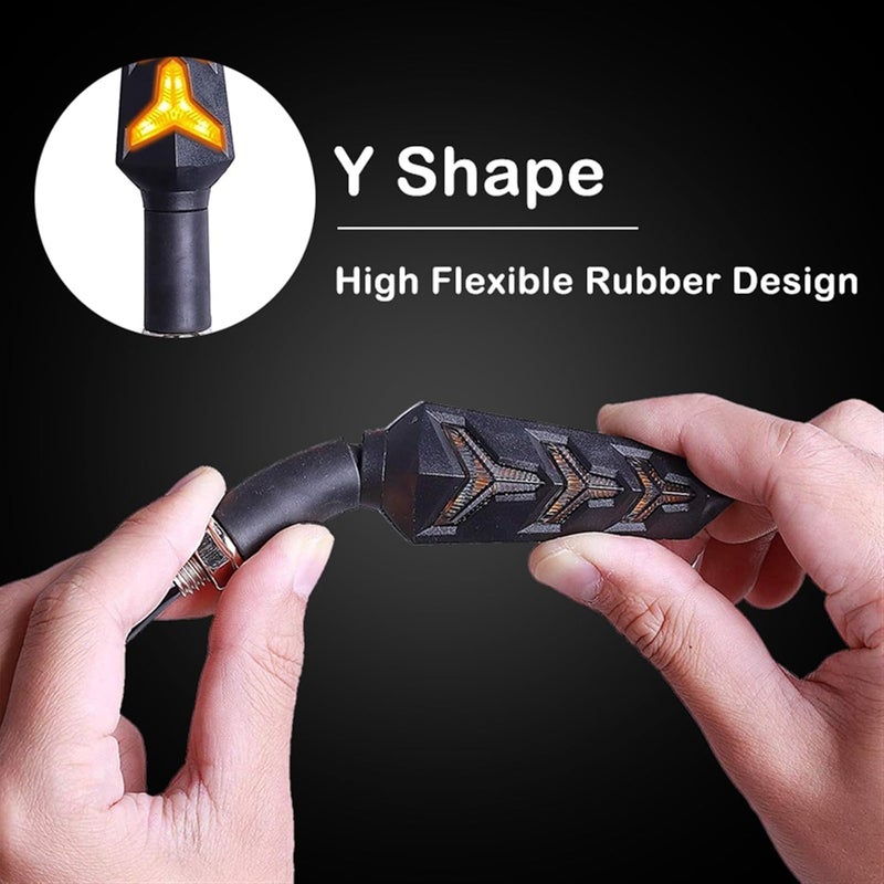 Yurefax Waterproof Motorcycle Turn Signal Lights (4pcs Yellow) - Image 5