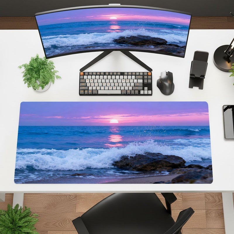 Sunrise Beach Design Mouse Pad 7.9x9.4 Inch Ultra High Definition Printing Desk Mat for Office Laptop Gaming Thick Non Slip Rubber Base - Image 2