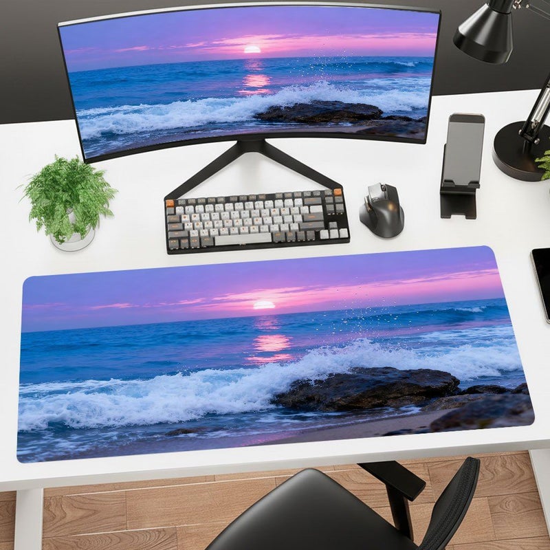 Sunrise Beach Design Mouse Pad 7.9x9.4 Inch Ultra High Definition Printing Desk Mat for Office Laptop Gaming Thick Non Slip Rubber Base - Image 4