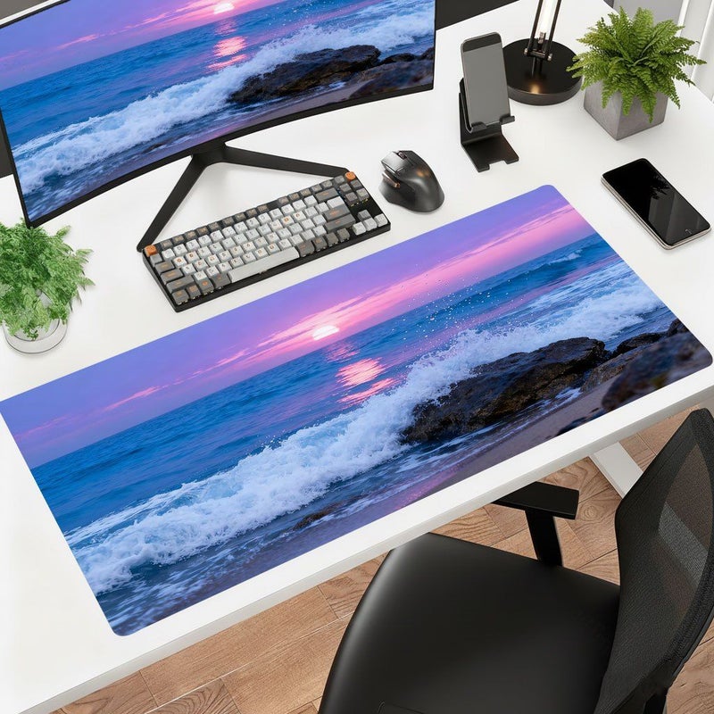 Sunrise Beach Design Mouse Pad 7.9x9.4 Inch Ultra High Definition Printing Desk Mat for Office Laptop Gaming Thick Non Slip Rubber Base - Image 1