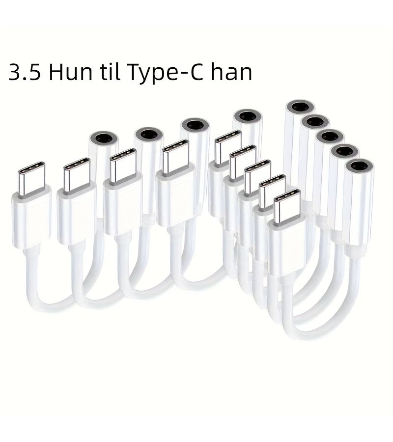 5 Pieces Audio Adapter Cable Set For USB Type C To 3 5mm Headphone Jack For Music Playback And Phone Calls With Durable And Flexible Design - Image 4