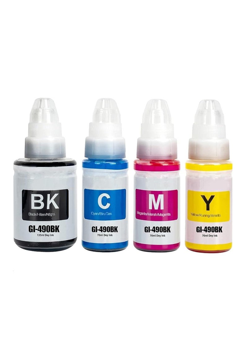 Terabyte Ink GI-490 Compatible with CANON Printer for PIXMA G3400, G2400, G1400, G4400, G4410, G3410, G2410, G1410, G3411, G2411, G1411, G4411(4-Pack Black Cyan Magenta Yellow) - Image 1