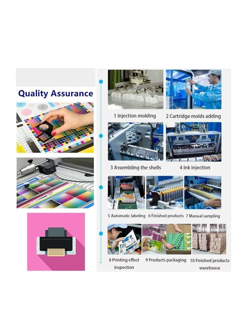 Terabyte Ink GI-490 Compatible with CANON Printer for PIXMA G3400, G2400, G1400, G4400, G4410, G3410, G2410, G1410, G3411, G2411, G1411, G4411(4-Pack Black Cyan Magenta Yellow) - Image 2