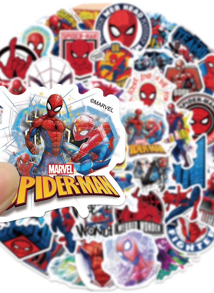Spider-Man 50Pcs Spiderman Cartoon Stickers，Spiderman DIY Waterproof and High Temperature Resistant Stickers，MARVEL Super Hero Sticker  - Image 2