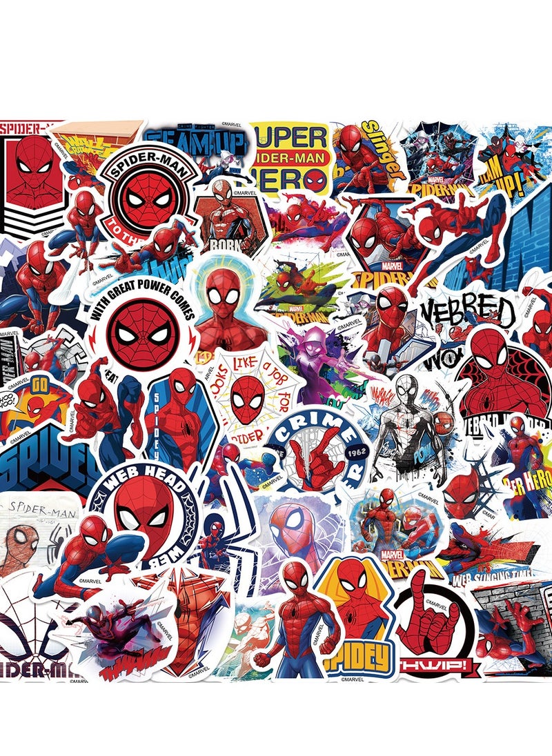 Spider-Man 50Pcs Spiderman Cartoon Stickers，Spiderman DIY Waterproof and High Temperature Resistant Stickers，MARVEL Super Hero Sticker  - Image 4