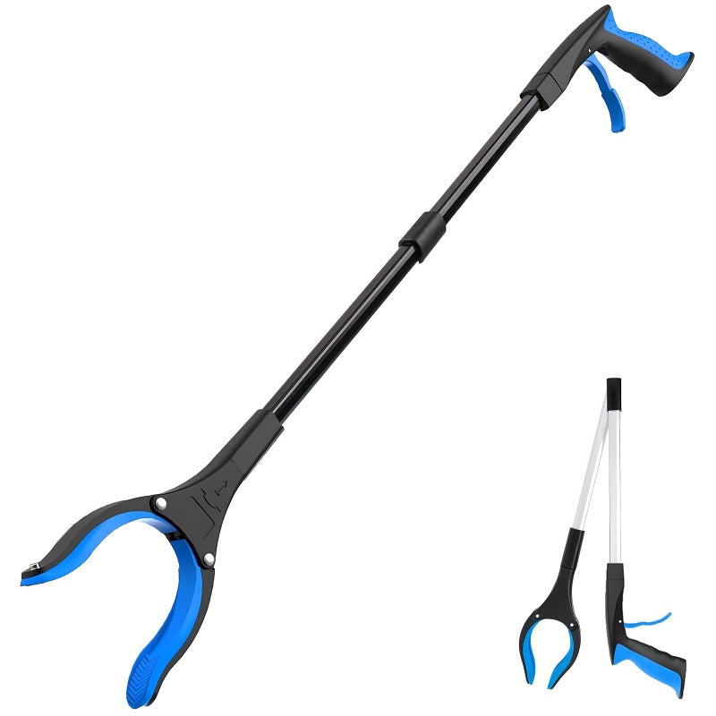POPDA Grabber Reacher Tool - 32â€ Extra Long Foldable Gripper and Reaching Tool - Heavy Duty Pick Up Stick Grabbers for Seniors, Trash, Surgery Recovery Must Haves Gifts (Black Blue) - Image 1
