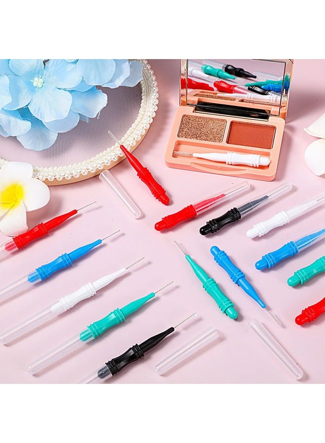 Romooa 100 Pcs Micro Eyebrow Brush with Cap Brow Lamination Eyelash Brow Brush Lash Filler Eyebrow Lift Tools for Eyelashes Extensions(Black, Green, Blue, White, Red) - Image 4