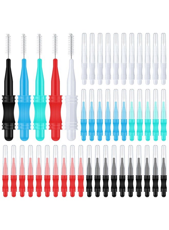 Romooa 100 Pcs Micro Eyebrow Brush with Cap Brow Lamination Eyelash Brow Brush Lash Filler Eyebrow Lift Tools for Eyelashes Extensions(Black, Green, Blue, White, Red) - Image 1