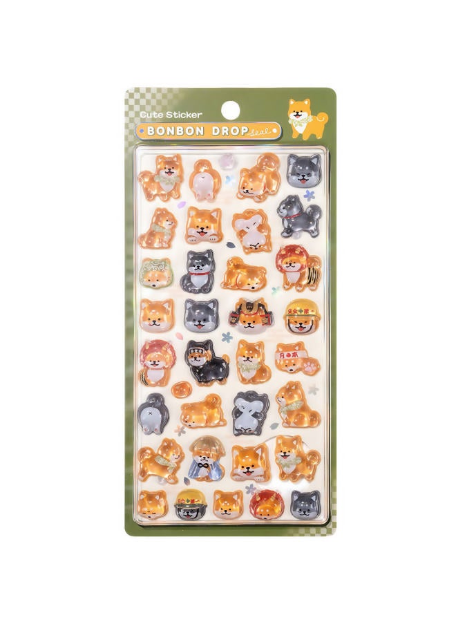 Flash Hot Shimmer Stickers 3d Relief Stickers Solid Children's Cartoon Animal Crystal Phone Case Decorations - Image 1