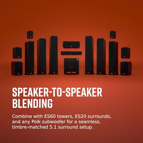 Polk Audio Polk Signature Elite ES35 Slim Center Channel Speaker - Hi-Res Audio Certified, Dolby Atmos & DTS:X Compatible, 1" Tweeter & (6) 3" Woofers, Dual Power Port for Effortless Bass, Contemporary Walnut - Image 4
