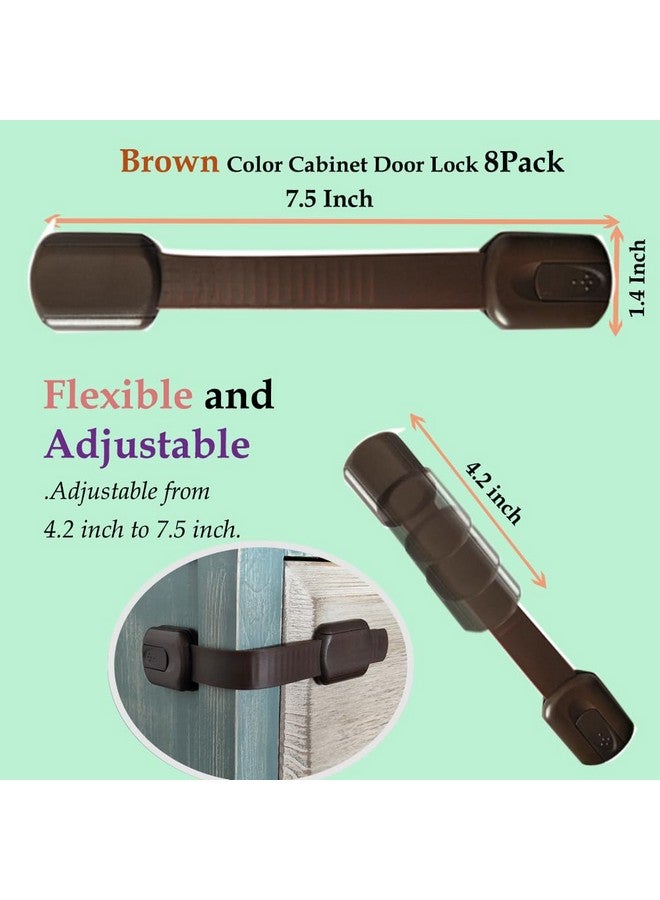 BAOWEIJD Child Safety Cabinet Locks for Baby Proof,Child Proof Safety Locks for Cabinets,Drawers,Cupboard,Oven,Fridge,8Packs Brown Locks,BAOWEIJD - Image 1