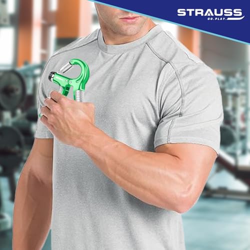 STRAUSS Plastic Adjustable Hand Grip with Smart Counter,Adjustable Resistance(10KG,60KG),Hand Gripper for Home & Gym Workouts,Perfect for Finger & Forearm Hand Exercises for Men & Women(Green) - Image 5