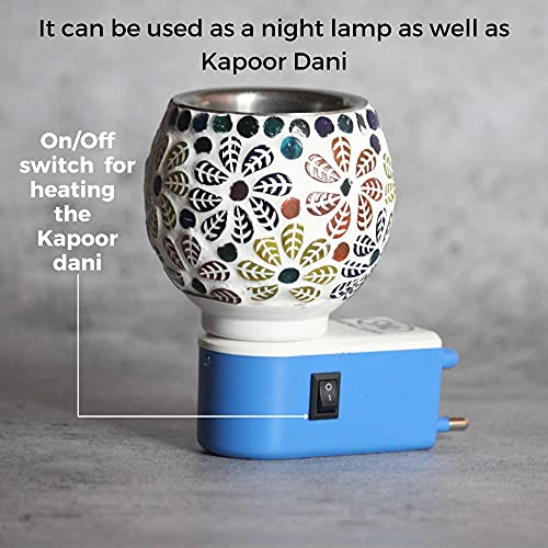 BRAHMZ Ceramic Electric Aroma Oil Diffuser Electric Ancient Matki Diffuser with Bulb (White - with 10Grams Lavender Aroma Oil) - Image 2