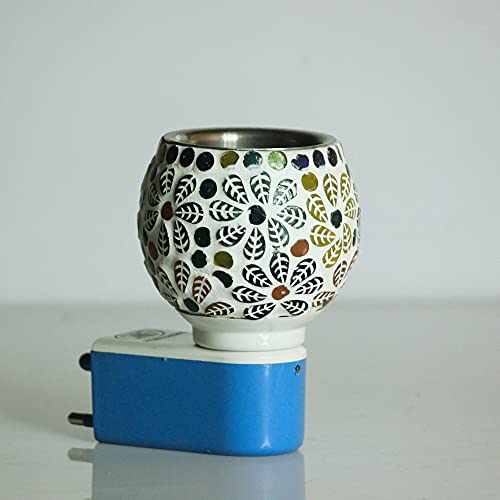 BRAHMZ Ceramic Electric Aroma Oil Diffuser Electric Ancient Matki Diffuser with Bulb (White - with 10Grams Lavender Aroma Oil) - Image 3
