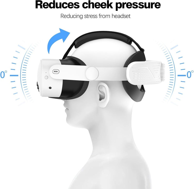 KASTWAVE Head Strap for Meta Que-st 3/Que-st 3S: Adjustable VR Headset Straps for Ocul-us Que-st 3S - Comfortable Replacement for Elite Strap - VR Accessories Compatible with Que-st 3/3S - Reduce Head Pressure - Image 2