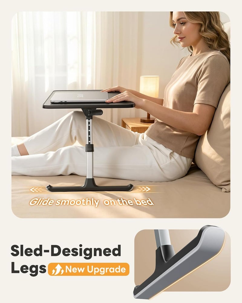 SAIJI Laptop Desk for Bed, Lap Desks Bed Trays for Eating Writing, Adjustable Computer Laptop Stand, Foldable Lap Table in Sofa and Couch (23.6 x 13,Black) - Image 3